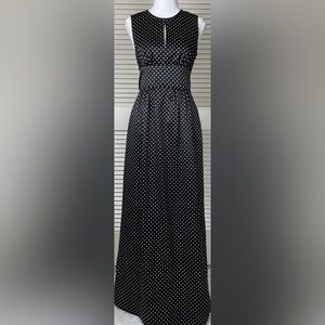 Kate Young Long Black Polka Dot Gown Dress Size 2